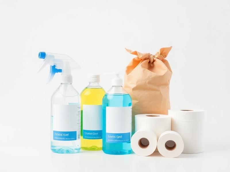 Álcool, detergente, desinfetante e papel higiênico para licitações de limpeza