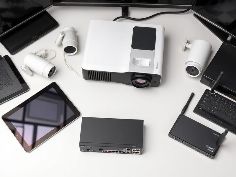Tablets, projetor, câmeras e roteadores